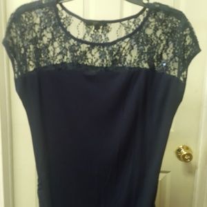 B,leev dark blue upper lace with sequence top